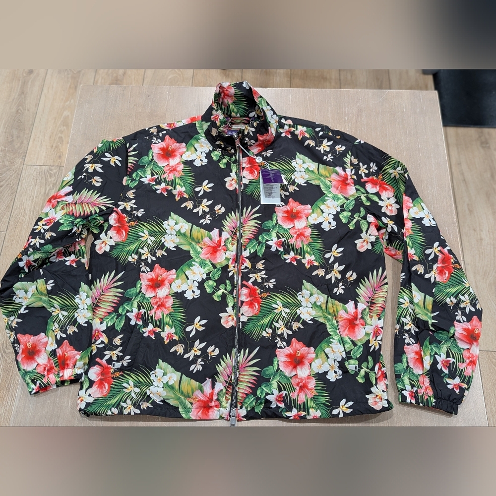 $1695 Mens Ralph Lauren Purple Label "Kellen" Floral Bomber Jacket Black Large